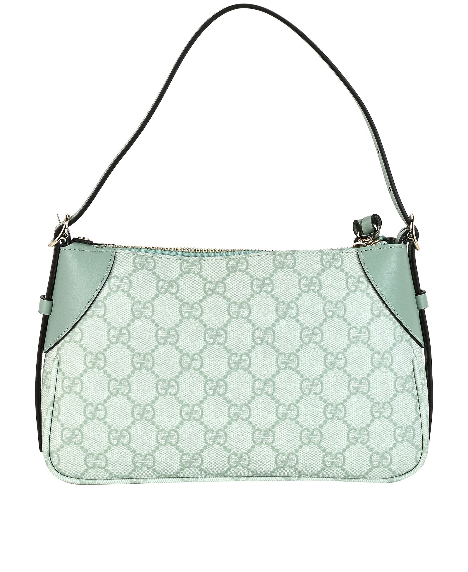 GG Emblem Small Shoulder Bag, &pound;750, Handbags, Green, Canvas, Back view